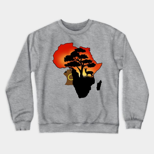 African American African Savanna Hair Art Crewneck Sweatshirt by gogo-jr